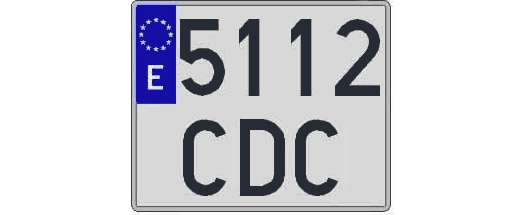 5112CDC matricula cuadrada