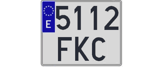 5112FKC matricula cuadrada