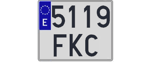 5119FKC matricula cuadrada