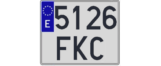 5126FKC matricula cuadrada