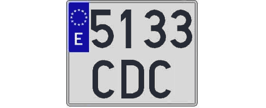 5133CDC matricula cuadrada