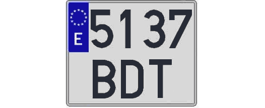 5137BDT matricula cuadrada