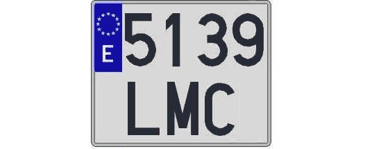5139LMC matricula cuadrada