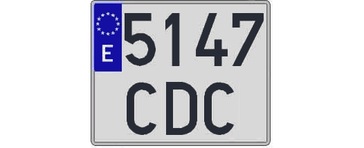 5147CDC matricula cuadrada