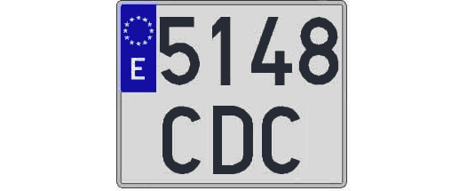 5148CDC matricula cuadrada