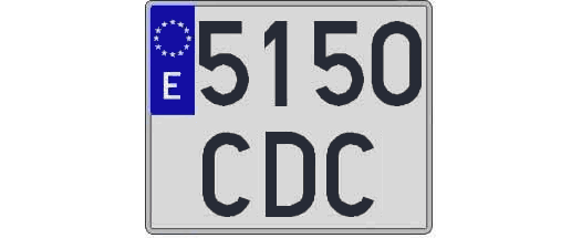 5150CDC matricula cuadrada