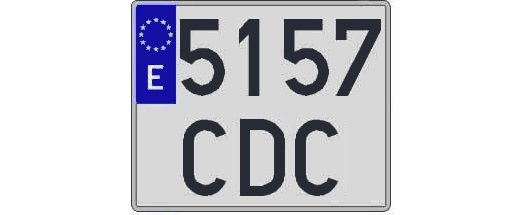 5157CDC matricula cuadrada