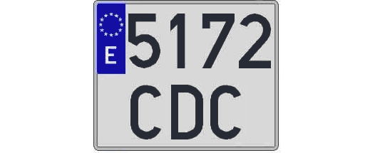 5172CDC matricula cuadrada