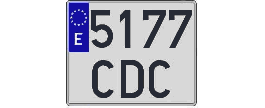 5177CDC matricula cuadrada