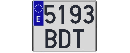 5193BDT matricula cuadrada