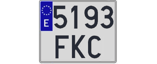 5193FKC matricula cuadrada