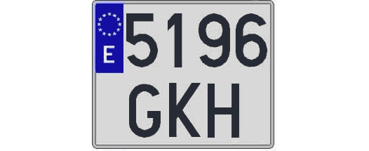5196GKH matricula cuadrada