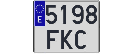 5198FKC matricula cuadrada