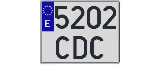 5202CDC matricula cuadrada