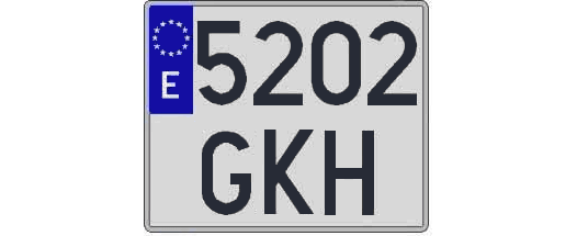 5202GKH matricula cuadrada