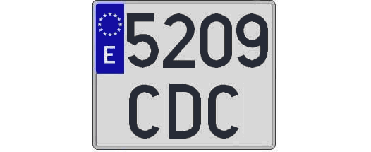5209CDC matricula cuadrada