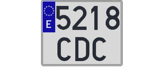 5218CDC matricula cuadrada