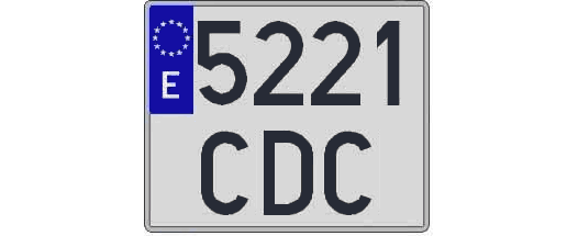 5221CDC matricula cuadrada
