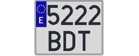 5222BDT matricula cuadrada