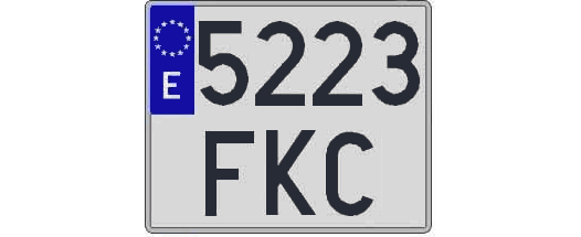 5223FKC matricula cuadrada