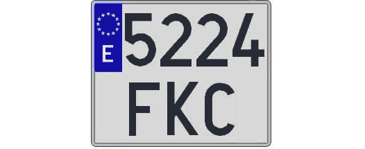 5224FKC matricula cuadrada