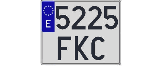 5225FKC matricula cuadrada