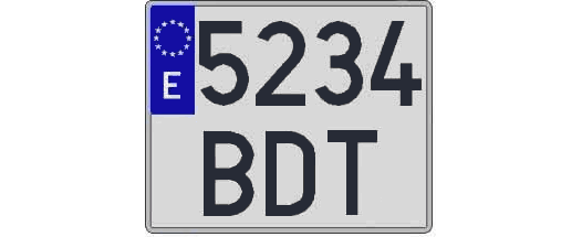 5234BDT matricula cuadrada