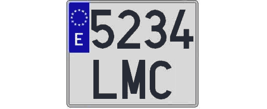 5234LMC matricula cuadrada