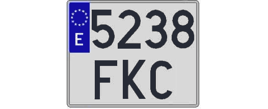 5238FKC matricula cuadrada