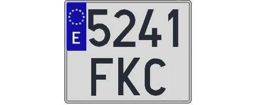 5241FKC matricula cuadrada