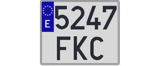 5247FKC matricula cuadrada