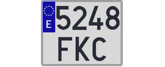 5248FKC matricula cuadrada