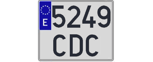 5249CDC matricula cuadrada