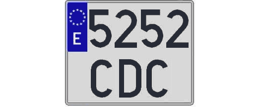 5252CDC matricula cuadrada
