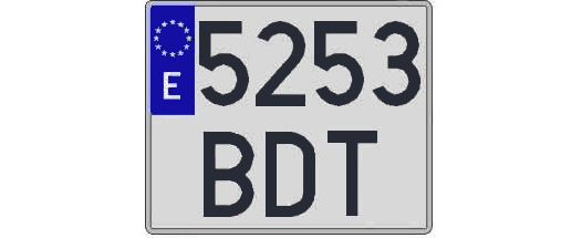 5253BDT matricula cuadrada