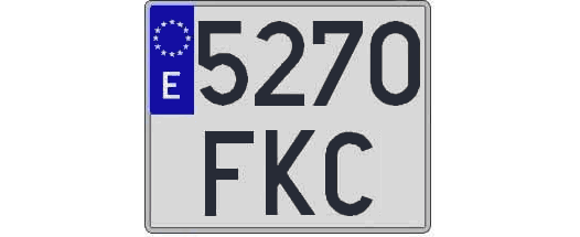 5270FKC matricula cuadrada