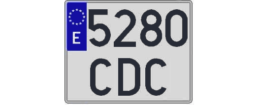 5280CDC matricula cuadrada