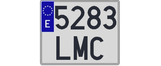 5283LMC matricula cuadrada