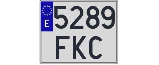 5289FKC matricula cuadrada