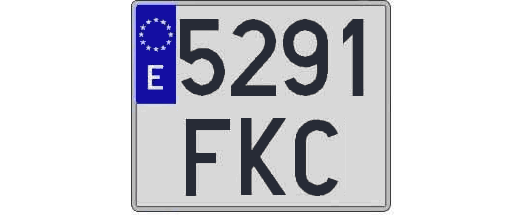 5291FKC matricula cuadrada