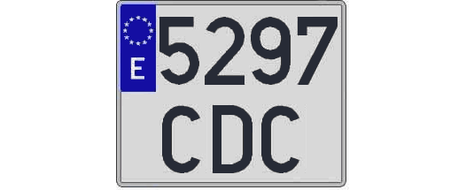 5297CDC matricula cuadrada