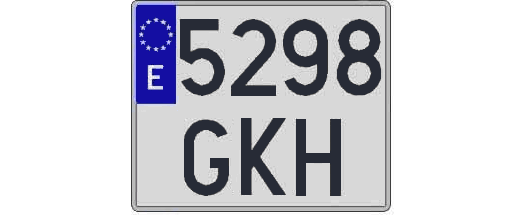 5298GKH matricula cuadrada