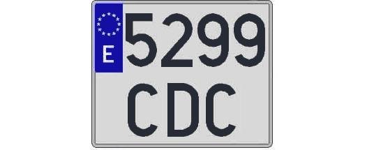 5299CDC matricula cuadrada