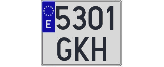 5301GKH matricula cuadrada