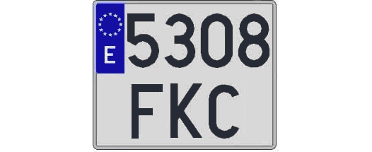 5308FKC matricula cuadrada