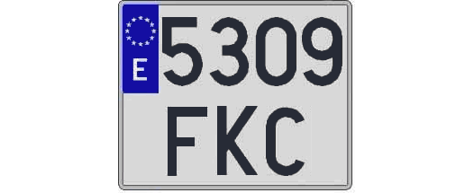 5309FKC matricula cuadrada