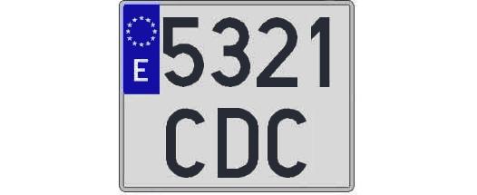 5321CDC matricula cuadrada