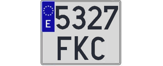 5327FKC matricula cuadrada