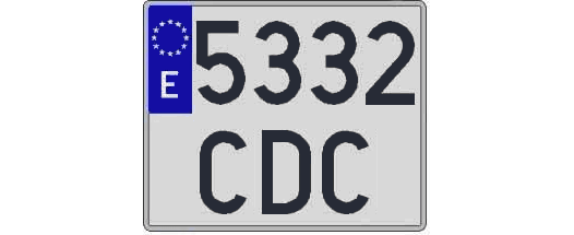 5332CDC matricula cuadrada