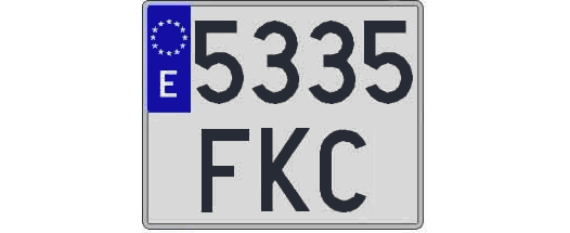 5335FKC matricula cuadrada